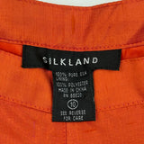 women Silkland Silk Dress Pants Orange Pants 10