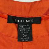 women Silkland Silk Dress Pants Orange Pants 10
