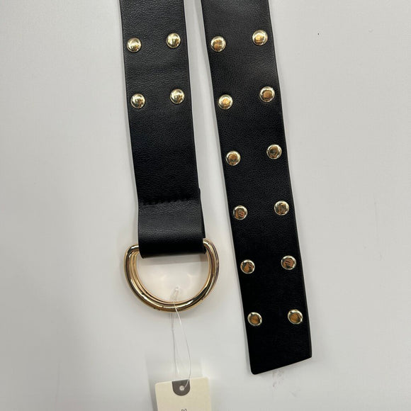 women Anthropologie NWT Gold Studded Black Belt XS/S