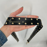 women Anthropologie NWT Gold Studded Black Belt XS/S