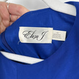 women Eliza J 3/4 Sleeve Knit Cobalt Blue Dress 12