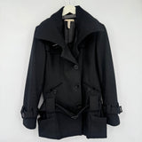 women American Rag Wool Blend Belted Black Coat M