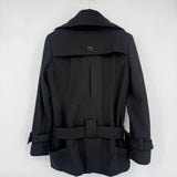 women American Rag Wool Blend Belted Black Coat M