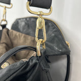 women Margot Leather Foldover Crossbody Black Purse