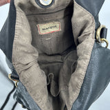 women Margot Leather Foldover Crossbody Black Purse