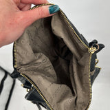 women Margot Leather Foldover Crossbody Black Purse