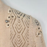 women Rebecca Taylor Pointelle Shrug Cardigan Ballet Pink Sweater M