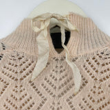 women Rebecca Taylor Pointelle Shrug Cardigan Ballet Pink Sweater M