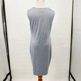women Aidean Mattox Knit Draped Sleeveless Mist Blue Dress 10