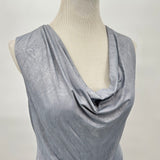 women Aidean Mattox Knit Draped Sleeveless Mist Blue Dress 10