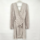 women Guess Silver Dot Pleated Dove Gray Dress 10
