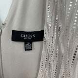 women Guess Silver Dot Pleated Dove Gray Dress 10