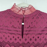 women Lulu's High Neck Lace Sheath Plum Dress M