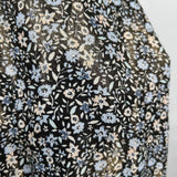 women Lauren Conrad Belted Floral Metallic Midi Black Gold Blue Dress M