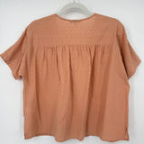 women Madewell Swiss Dot Cotton Blouse Dusty Peach Woven Top S