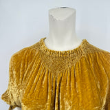 women Ulla Johnson 2017 Sephare Velvet Jumpsuit Mustard Yellow Jumpsuit/Romper M