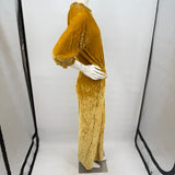 women Ulla Johnson 2017 Sephare Velvet Jumpsuit Mustard Yellow Jumpsuit/Romper M