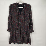 women Madewell Balsam Tie Neck in Starry Night Black Red Blue Cream Dress 4