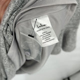 women Lulu's Ruffled Open Back Sweater Gray Dress L