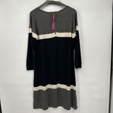 women Hatley Cotton Blend Sweater Dress Black Gray White Dress XL