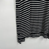 women Cabi Striped Long Sleeve Side Buttons Black White Knit Top M