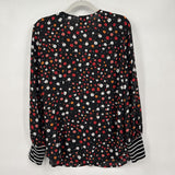 women Cabi Floral Button Front Blouse Black Multi Woven Top L