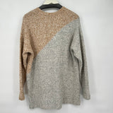 women Cabi Cotton Blend Cardigan Gray Tan Sweater L
