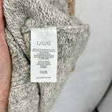 women Cabi Cotton Blend Cardigan Gray Tan Sweater L