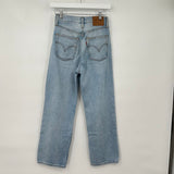 women Levi's Premium Ribcage Straight Ankle Blue Jeans 25
