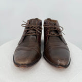 women G.H Bass & Co Leather Flat Booties Brown Shoes 7.5