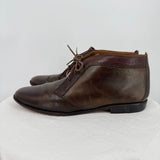 women G.H Bass & Co Leather Flat Booties Brown Shoes 7.5