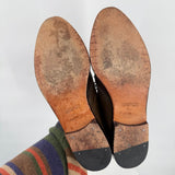 women G.H Bass & Co Leather Flat Booties Brown Shoes 7.5