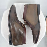 women G.H Bass & Co Leather Flat Booties Brown Shoes 7.5