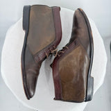 women G.H Bass & Co Leather Flat Booties Brown Shoes 7.5