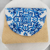 women Dolce & Gabbana Raffia & Fabric Pouch Light Blue/White/Natural Purse 7x9.5"