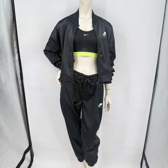 women Nike Nike Air Satin Track Set Black Activewear M