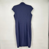 women Calvin Klein Cap Sleeve Crossover Navy Blue Dress 10