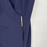 women Calvin Klein Cap Sleeve Crossover Navy Blue Dress 10