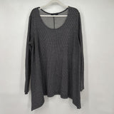 women Bryn Walker Patterned Tunic Black & Gray Knit Top XL