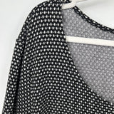 women Bryn Walker Patterned Tunic Black & Gray Knit Top XL