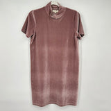 women Madewell Short Sleeve Velvet Mini Mauve Dress S
