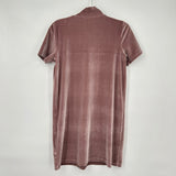 women Madewell Short Sleeve Velvet Mini Mauve Dress S