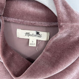 women Madewell Short Sleeve Velvet Mini Mauve Dress S