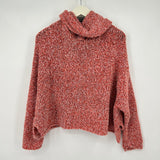 women Free People Cowl Neck Boucle Coral Sweater S