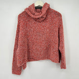 women Free People Cowl Neck Boucle Coral Sweater S