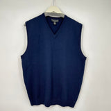 men Pronto Uomo Merino Blend Vest Navy Blue Sweater L