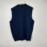 men Pronto Uomo Merino Blend Vest Navy Blue Sweater L
