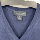 men Pronto Uomo Merino Blend Vest Navy Blue Sweater L