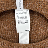 women Treasure & Bond NWT Metallic Ribbed Keyhole Back Brown Bison/Silver Sweater L