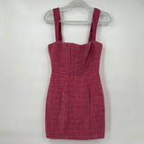 women Oh Polly NWT Tweed Square Neck Corset Mini Dress Rose Pink Dress 4